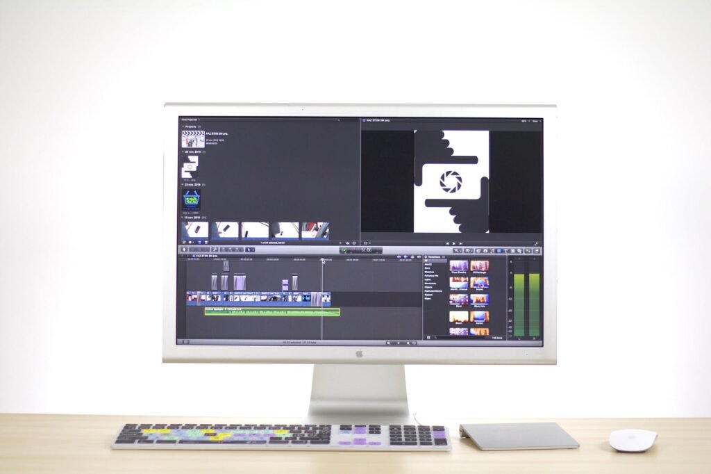 imac showing editing software